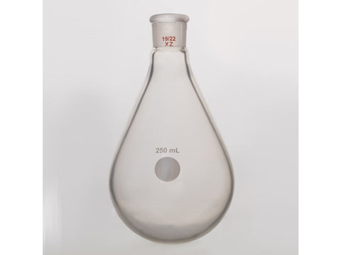 MSE PRO Coating, Thick-Walled Eggplant-Shaped Bottle for Rotary Evaporation, High Strength, Grinding Mouth: 19/22, 250mL