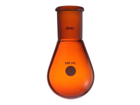 MSE PRO Brown Glass, Thick-Walled Eggplant-Shaped Bottle, High Strength, Grinding Mouth: 19/22, 250mL