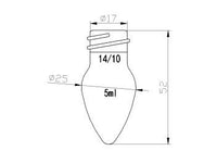 MSE PRO Micro-Volume Ribbed-Mouth Chicken Heart Bottle, 14/10, 5mL