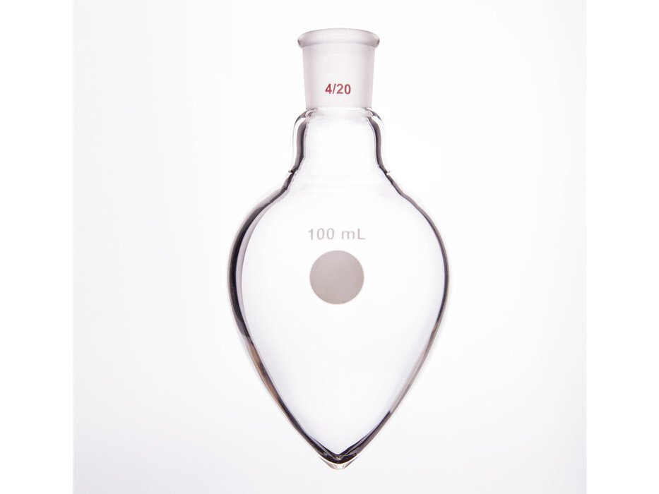 MSE PRO Long Neck, Thick Wall Heart-Shaped Grinding Mouth Flask, High Strength, Grinding Mouth: 14/20, 100mL