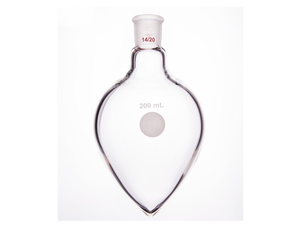 MSE PRO Long Neck, Thick Wall Heart-Shaped Grinding Mouth Flask, High Strength, Grinding Mouth: 14/20, 200mL
