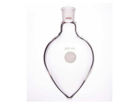 MSE PRO Long Neck, Thick Wall Heart-Shaped Grinding Mouth Flask, High Strength, Grinding Mouth: 14/20, 200mL