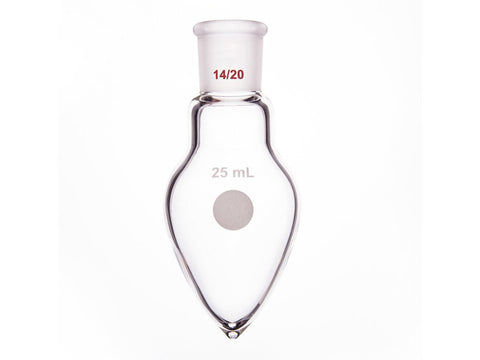 MSE PRO Thick Wall Chicken Heart Grinding Mouth Flask, High Strength, Grinding Mouth: 14/20, 25mL