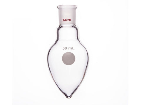 MSE PRO Long Neck, Thick Wall Heart-Shaped Grinding Mouth Flask, High Strength, Grinding Mouth: 14/20, 50mL