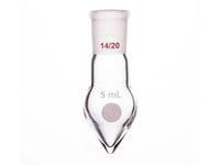 MSE PRO Thick-Walled Chicken Heart Grinding Mouth Flask, High Strength, Grinding Mouth: 14/20, 5mL, Neck Length 15mm
