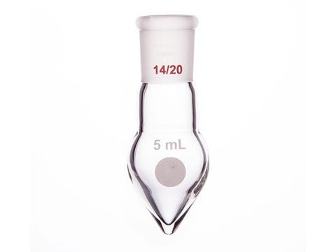 MSE PRO Thick-Walled Chicken Heart Grinding Mouth Flask, High Strength, Grinding Mouth: 14/20, 5mL, Neck Length 15mm