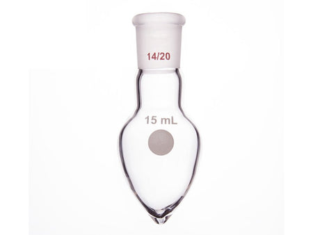 MSE PRO Thick-Wall Chicken Heart Grinding Mouth Flask, High Strength, Grinding Mouth: 14/20, 15mL, Neck Length 15mm