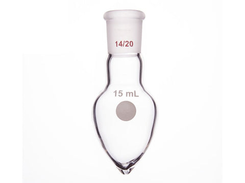MSE PRO Thick-Wall Chicken Heart Grinding Mouth Flask, High Strength, Grinding Mouth: 14/20, 15mL, Neck Length 15mm