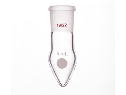 MSE PRO Thick-Wall Chicken Heart Grinding Mouth Flask, High Strength, Grinding Mouth: 19/22, 5mL, Neck Length 15mm