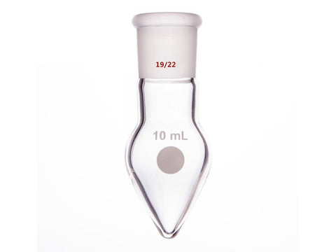 MSE PRO Thick-Wall Chicken Heart Grinding Mouth Flask, High Strength, Grinding Mouth: 19/22, 10mL, Neck Length 15mm