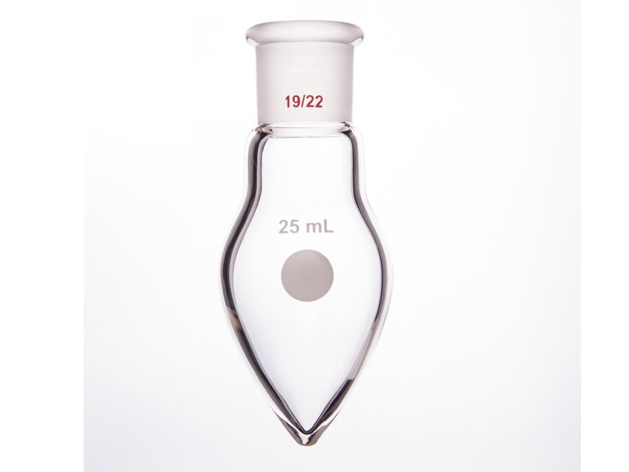 MSE PRO Thick-Wall Chicken Heart Grinding Mouth Flask, High Strength, Grinding Mouth: 19/22, 25mL, Neck Length 15mm