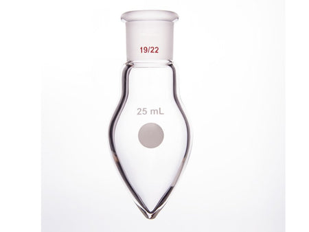 MSE PRO Thick-Wall Chicken Heart Grinding Mouth Flask, High Strength, Grinding Mouth: 19/22, 25mL, Neck Length 15mm