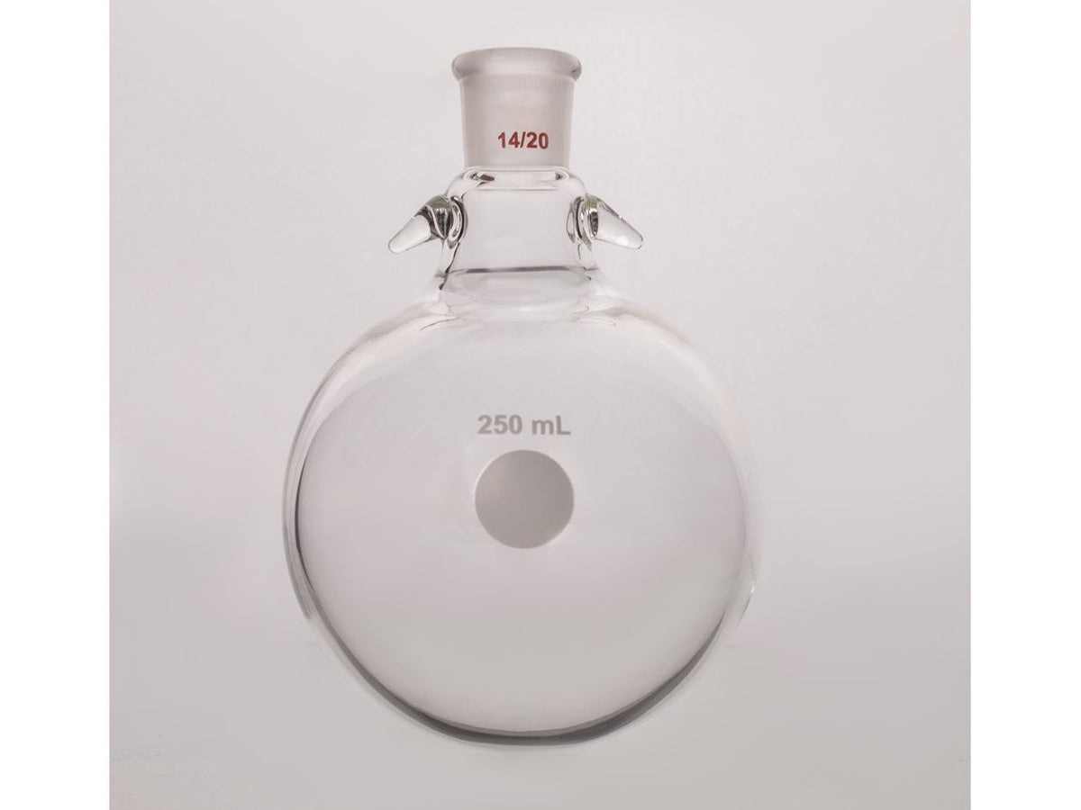 MSE PRO Round Bottom Flask with Hook, Grinding Mouth: 14/20, 250mL