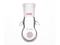 MSE PRO Round Bottom Flask with Hook, Grinding Mouth: 14/20, 5mL
