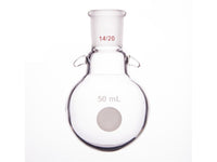 MSE PRO Round Bottom Flask with Hook, Grinding Mouth: 14/20, 50mL