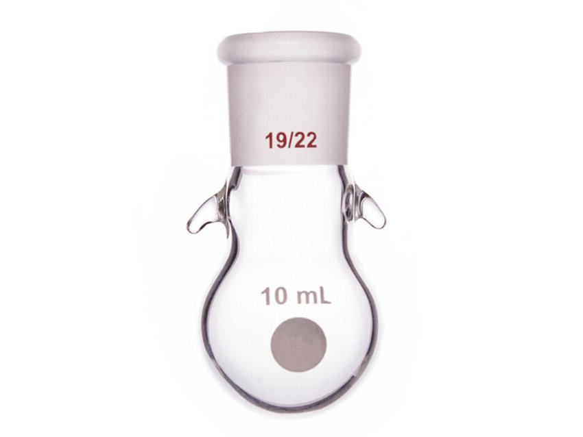 MSE PRO Round Bottom Flask with Hook, Grinding Mouth: 19/22, 10mL