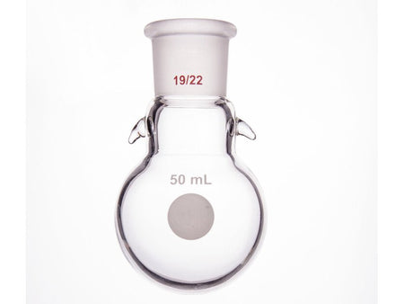 MSE PRO Round Bottom Flask with Hook, Grinding Mouth: 19/22, 50mL