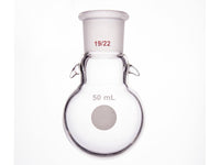 MSE PRO Round Bottom Flask with Hook, Grinding Mouth: 19/22, 50mL