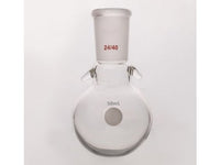 MSE PRO Round Bottom Flask with Hook, Grinding Mouth: 24/40, 50mL