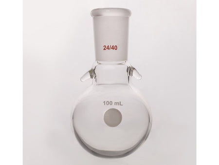 MSE PRO Round Bottom Flask with Hook, Grinding Mouth: 24/40, 100mL