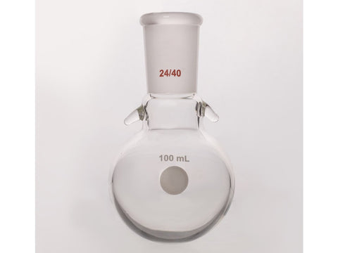 MSE PRO Round Bottom Flask with Hook, Grinding Mouth: 24/40, 100mL