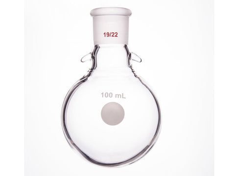 MSE PRO Round Bottom Flask with Hook, Grinding Mouth: 19/22, 100mL