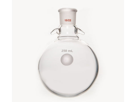 MSE PRO Round Bottom Flask with Hook, Grinding Mouth: 19/22, 250mL