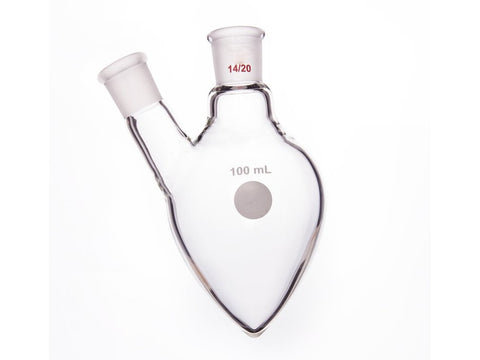 MSE PRO Two-Mouthed Chicken Heart Bottle, Middle Grinding Mouth: 14/20, Side Grinding Mouth: 14/20, 100mL