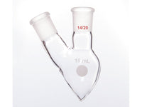 MSE PRO Two-Mouthed Chicken Heart Bottle, Middle Grinding Mouth: 14/20, Side Grinding Mouth: 14/20, 15mL