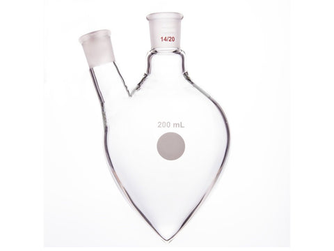 MSE PRO Two-Mouthed Chicken Heart Bottle, Middle Grinding Mouth: 14/20, Side Grinding Mouth: 14/20, 200mL