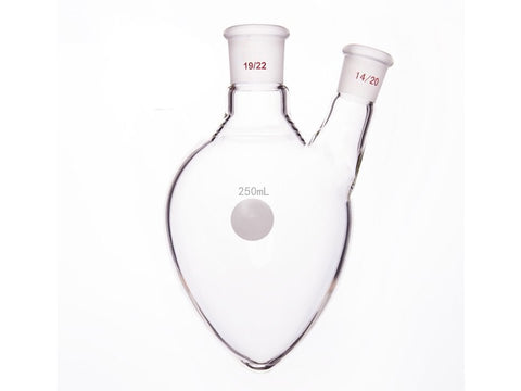 MSE PRO Two-Mouthed Chicken Heart Bottle, Middle Grinding Mouth: 19/22, Side Grinding Mouth: 19/22, 250mL