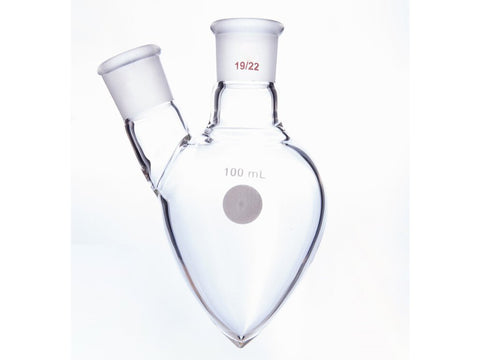 MSE PRO Two-Mouthed Chicken Heart Bottle, Middle Grinding Mouth: 19/22, Side Grinding Mouth: 19/22, 100mL