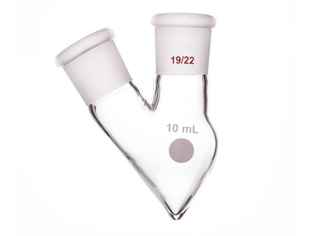 MSE PRO Two-Mouthed Chicken Heart Bottle, Middle Grinding Mouth: 19/22, Side Grinding Mouth: 19/22, 10mL