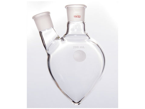MSE PRO Two-Mouthed Chicken Heart Bottle, Middle Grinding Mouth: 19/22, Side Grinding Mouth: 19/22, 200mL