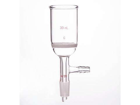 MSE PRO Grinding Mouth Sand Core Bush Funnel, 30mL, 14/20, Sand Core Pore Size: G2