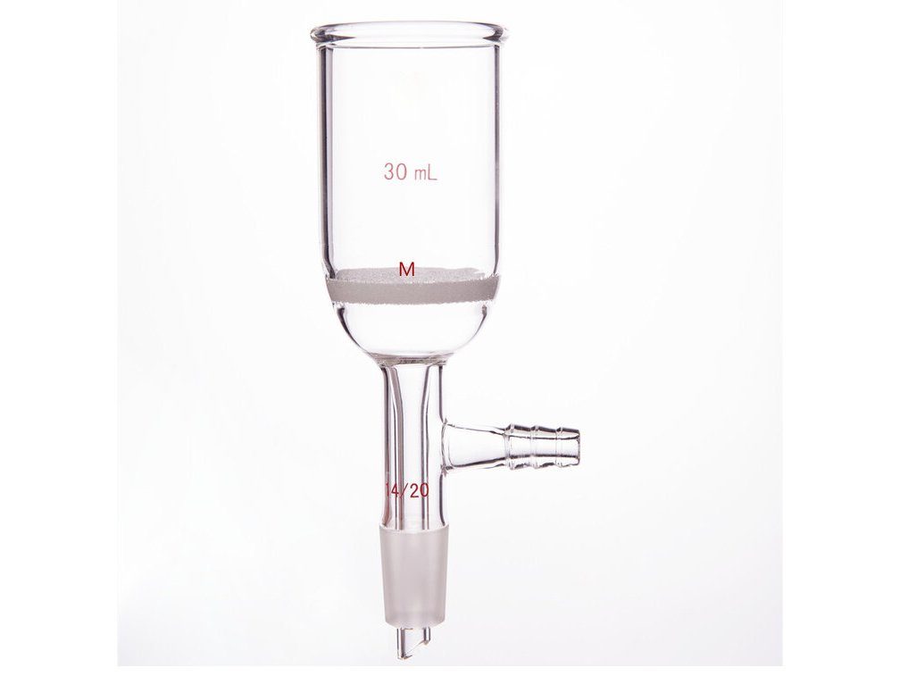 MSE PRO Grinding Mouth Sand Core Bush Funnel, 30mL, 14/20, Sand Core Pore Size: G3