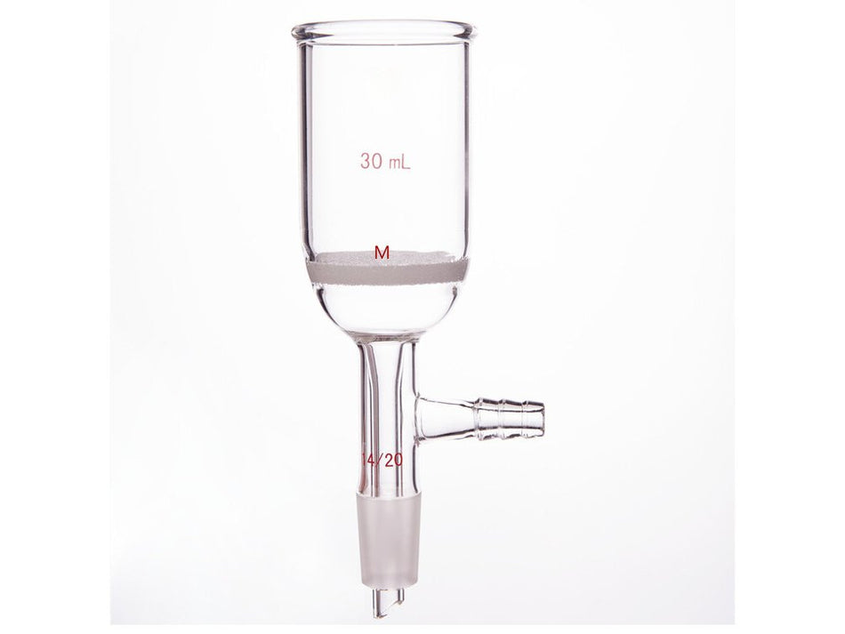 MSE PRO Grinding Mouth Sand Core Bush Funnel, 30mL, 14/20, Sand Core Pore Size: G3