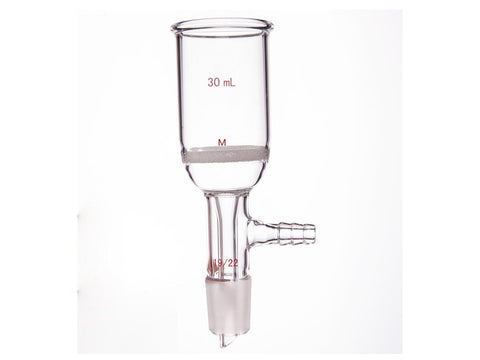 MSE PRO Grinding Mouth Sand Core Bush Funnel, 30mL, 19/22, Sand Core Pore Size: G3