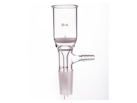 MSE PRO Grinding Mouth Sand Core Bush Funnel, 30mL, 24/40, Sand Core Pore Size: G2