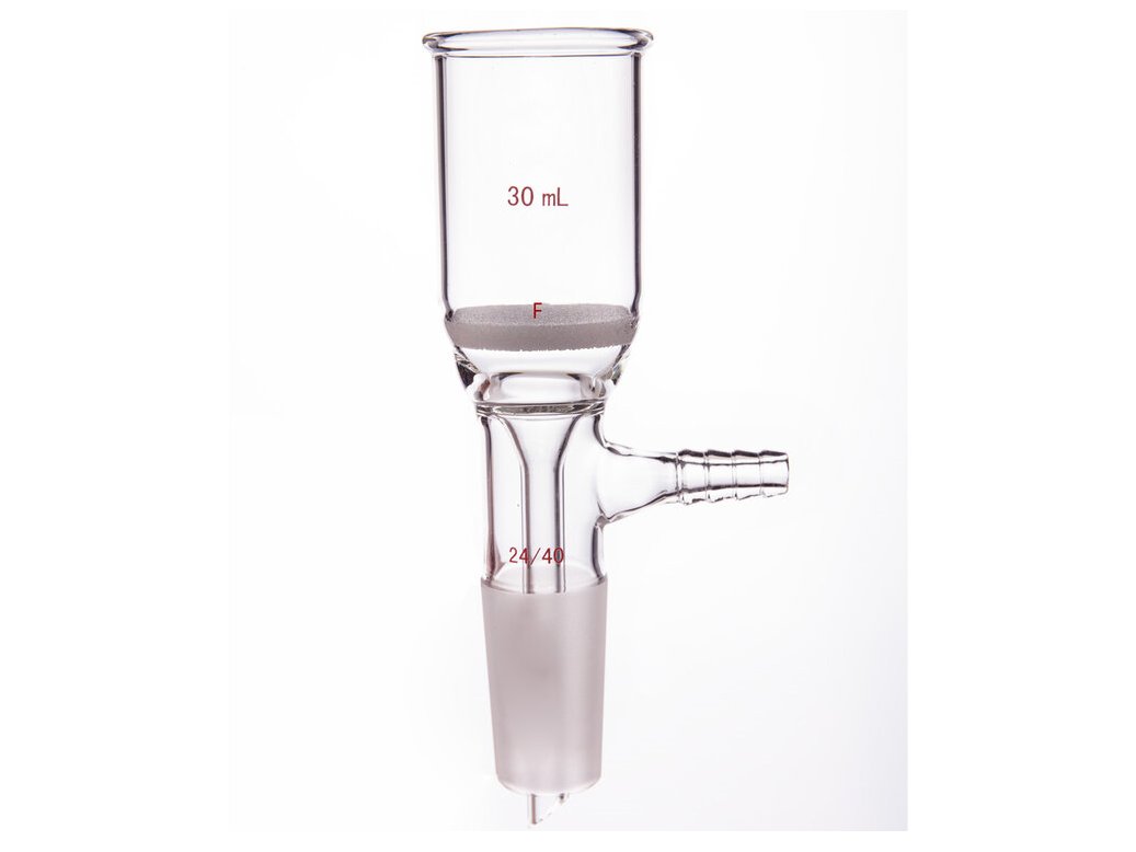 MSE PRO Grinding Mouth Sand Core Bush Funnel, 30mL, 24/40, Sand Core Pore Size: G4