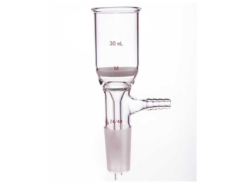 MSE PRO Grinding Mouth Sand Core Bush Funnel, 30mL, 24/40, Sand Core Pore Size: G3