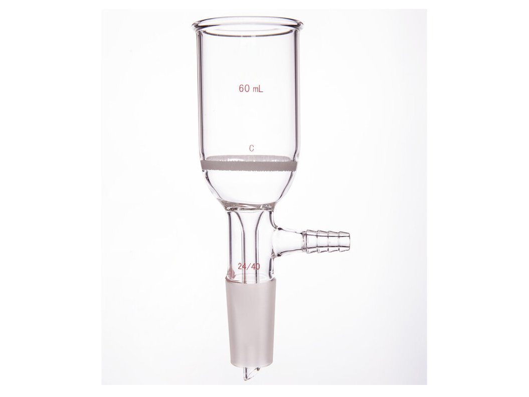 MSE PRO Grinding Mouth Sand Core Bush Funnel, 60mL, 24/40, Sand Core Pore Size: G2