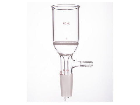 MSE PRO Grinding Mouth Sand Core Bush Funnel, 60mL, 24/40, Sand Core Pore Size: G2