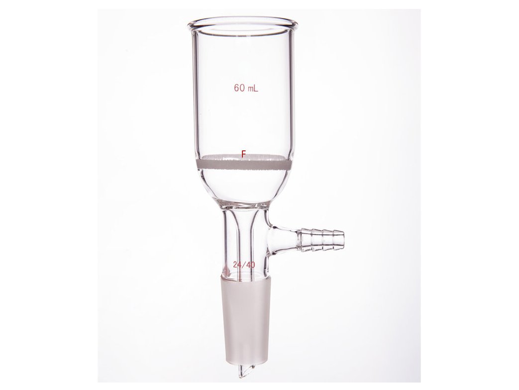 MSE PRO Grinding Mouth Sand Core Bush Funnel, 60mL, 24/40, Sand Core Pore Size: G4