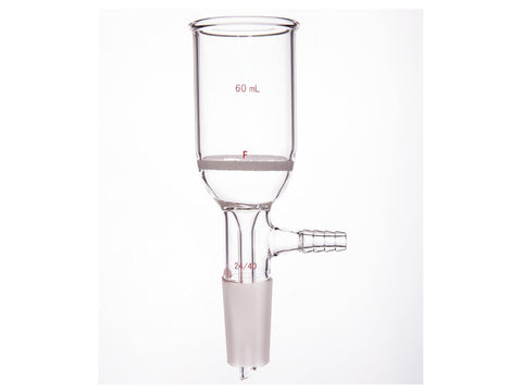 MSE PRO Grinding Mouth Sand Core Bush Funnel, 60mL, 24/40, Sand Core Pore Size: G4