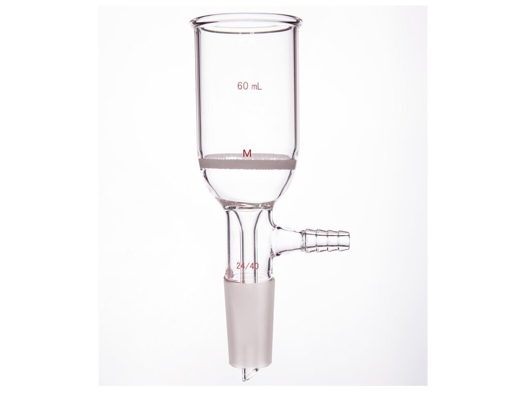 MSE PRO Grinding Mouth Sand Core Bush Funnel, 60mL, 24/40, Sand Core Pore Size: G3