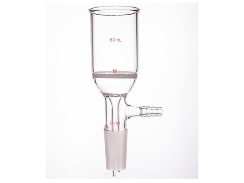 MSE PRO Grinding Mouth Sand Core Bush Funnel, 60mL, 24/40, Sand Core Pore Size: G3