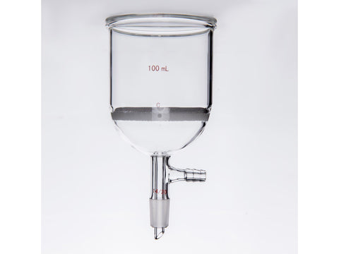 MSE PRO Grinding Mouth Sand Core Bush Funnel, 100mL, 14/20, Sand Core Pore Size: G2