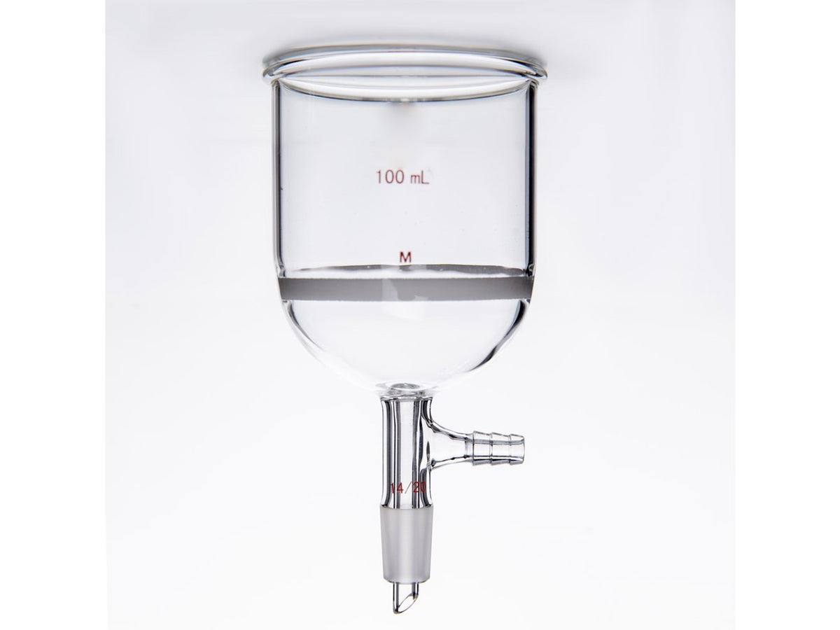MSE PRO Grinding Mouth Sand Core Bush Funnel, 100mL, 14/20, Sand Core Pore Size: G3