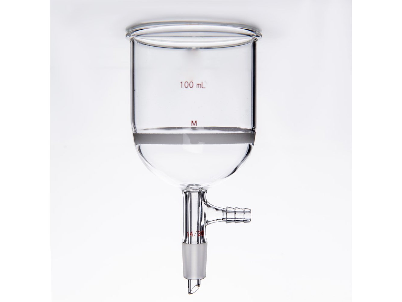 MSE PRO Grinding Mouth Sand Core Bush Funnel, 100mL, 14/20, Sand Core Pore Size: G3